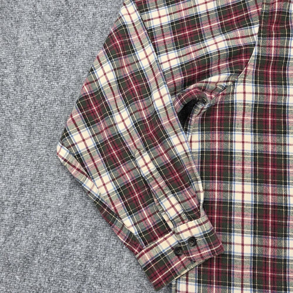 Vintage LL Bean Shirt Mens XXL Red Green Plaid Cotton Flannel Button Down Canada - Picture 10 of 15